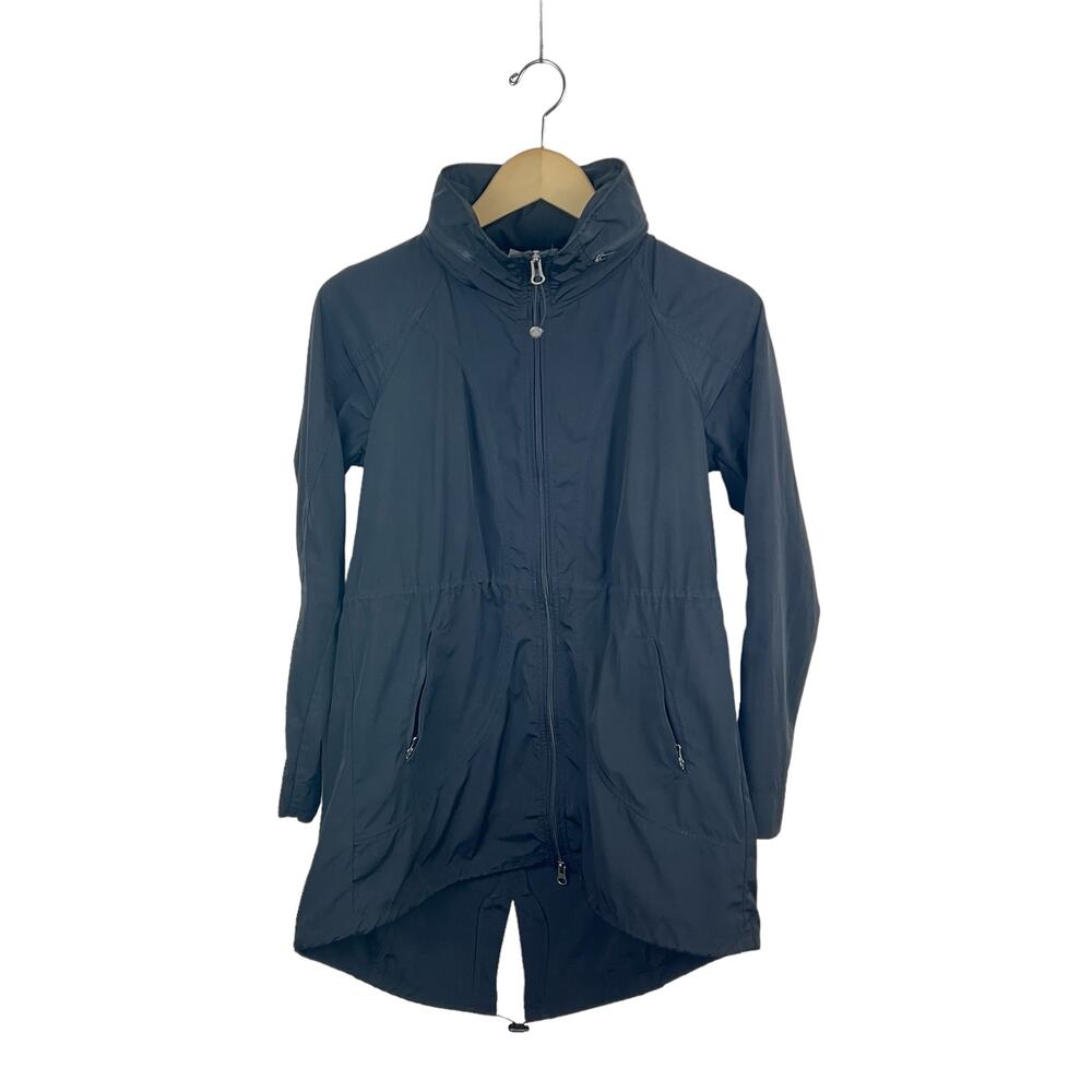 Athleta Dark Teal Hooded Rain Jacket